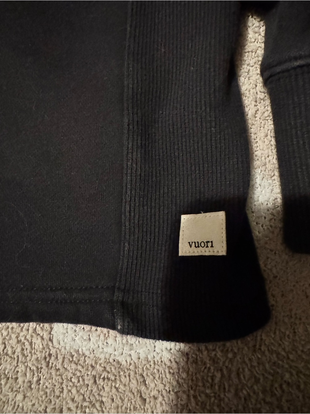 Vuori Black Crew Sweatshirt with Subtle Logo Patch - Picture 2 of 2